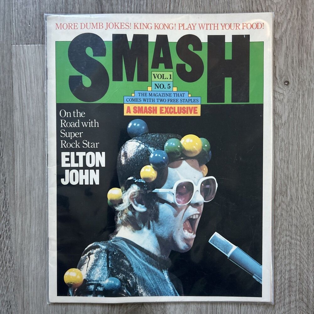 Smash Magazine Elton John Vol. 1 No. 5 Vintage 1975 Rare Collectors Exclusive